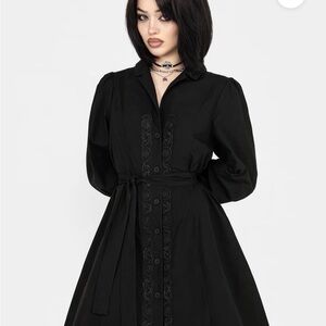 Disturbia Letavia embroidered mini shirt dress